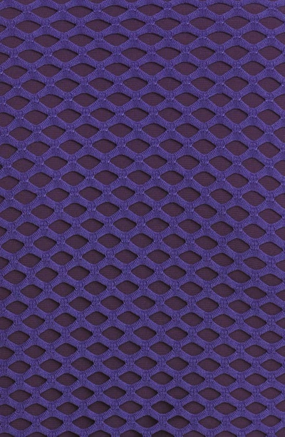 Sammy B Mock Neck Long Sleeve Mesh Body-con Dress In Purple