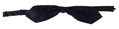 Shop Dolce & Gabbana Geometric Silk Adjustable Neck Papillon Men's Tie In Blue