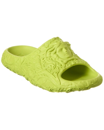 Shop Versace Medusa Dimension Rubber Slide In Green