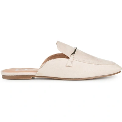 Shop Journee Collection Ameena Womens Faux Suede Slip-on Mules In Beige