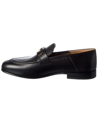 Ferragamo Loafer With Gancini Ornament In Black