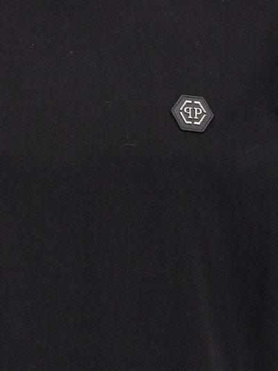 Shop Philipp Plein Logo Plaque T-shirt Black