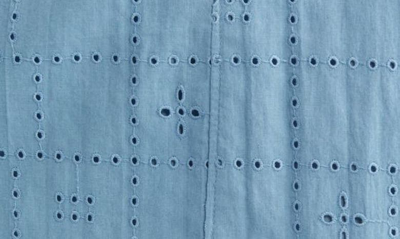 Madewell Eyelet V-neck Cotton Minidress In Tranquil Lake