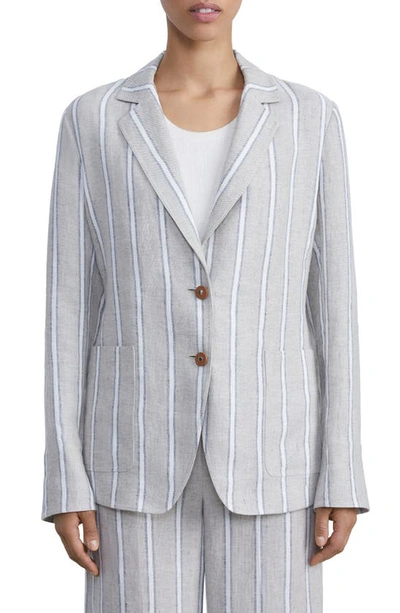 Lafayette 148 Linen Notched Collar Blazer In Sandstone Multi