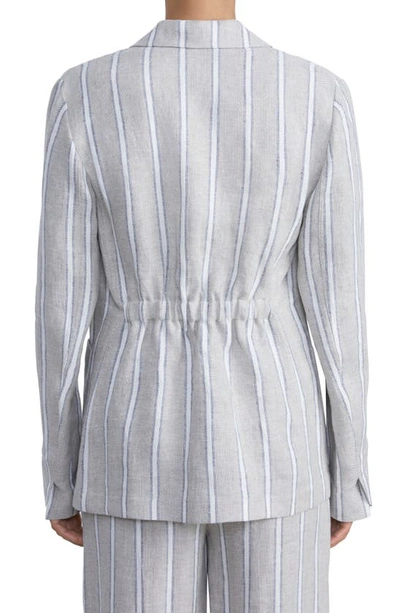 Lafayette 148 Linen Notched Collar Blazer In Sandstone Multi