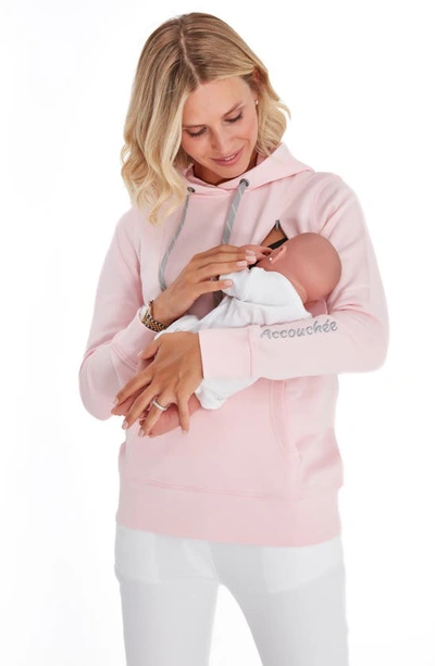 Shop Accouchée Maternity/nursing Hoodie In Light Pink