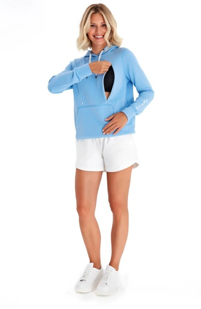 Shop Accouchée Maternity/nursing Hoodie In Pacific Blue