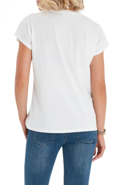 Accouchée Crossover Short Sleeve Cotton Maternity/nursing Top In Ecru