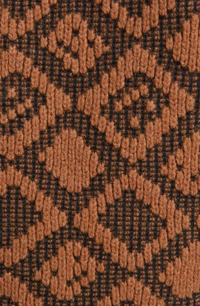 Shop Acne Studios Konny Tiles Face Sweater Vest In Toffee Brown/ Black