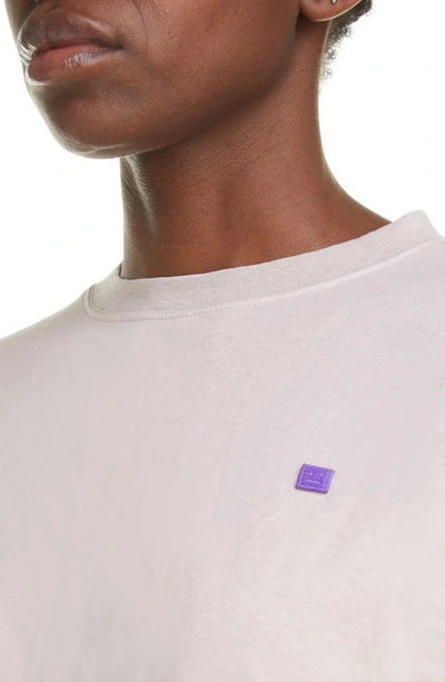 Shop Acne Studios Ed Face Patch Crop T-shirt In Dusty Beige