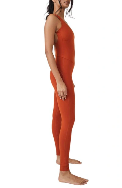 Shop Fp Movement Elevate Performance Jumpsuit In Red Earth