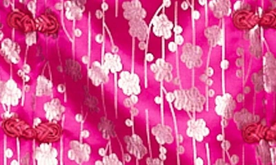 Shop Sau Lee Jessy Embroidered Floral Brocade Minidress In Fuchsia