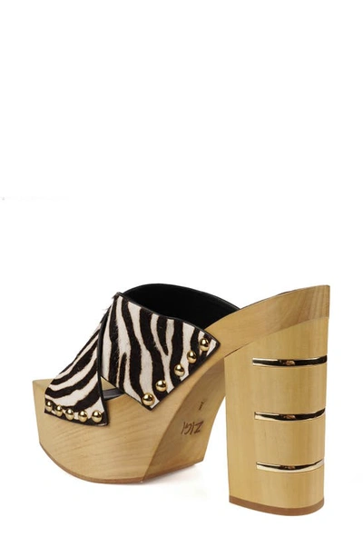 Shop Zigi Tabitha Platform Slide Sandal In Zebra Lthr