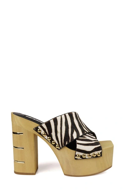 Zigi Tabitha Platform Slide Sandal In Zebra Lthr