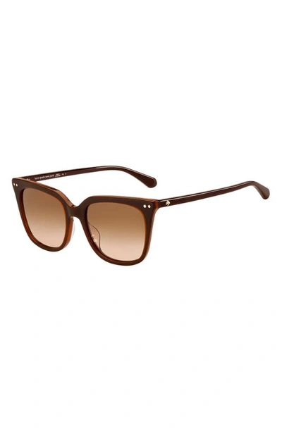 Shop Kate Spade Giana 54mm Gradient Cat Eye Sunglasses In Brown/ Brown Gradient