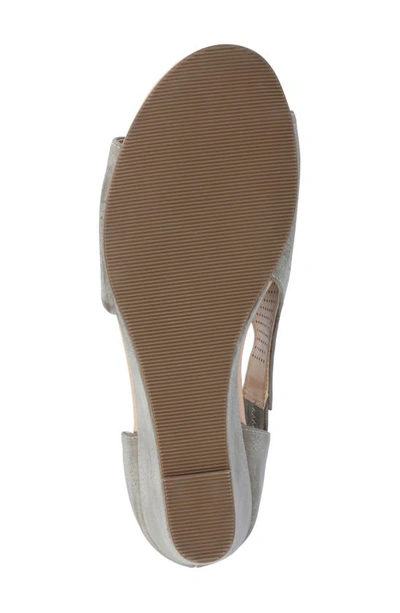 Shop Journee Collection Aretha Perforated Wedge Sandal In Grey