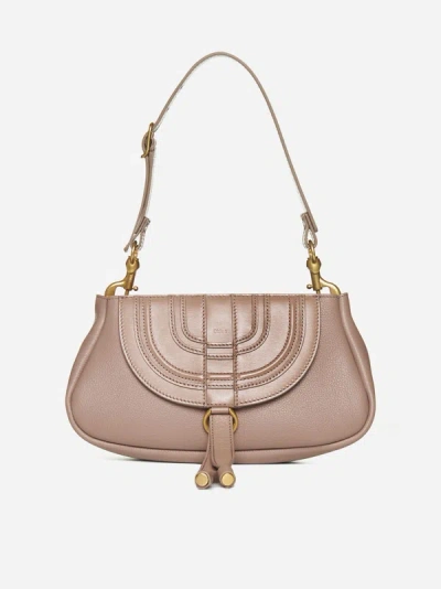 Shop Chloé Marcie Leather Small Bag In Woodrose