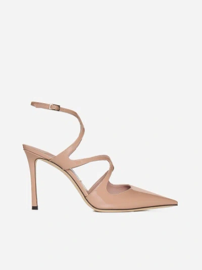 Shop Jimmy Choo Azia Patent Leather Pumps In Ballet Pink