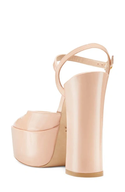 Stuart Weitzman Skyhigh Metallic Ankle-strap Platform Pumps In Poudre