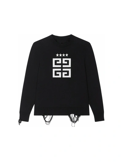 Shop Givenchy Pullover 4g Stars In Jersey In Black