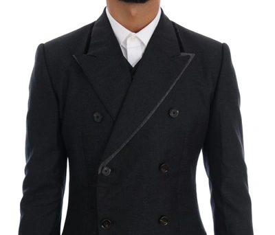 Shop Dolce & Gabbana Gray Wool Double Breasted 3 Piece Men's Suit