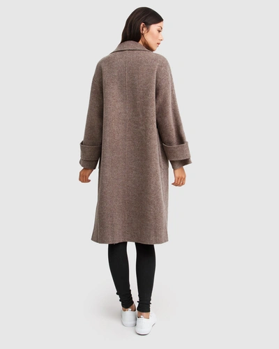 Shop Belle & Bloom Rumour Has It Oversized Wool Blend Coat In Brown