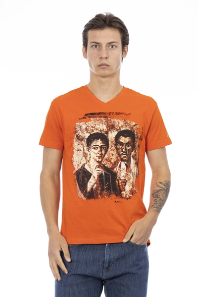 Shop Trussardi Action Orange Cotton Men's T-shirt
