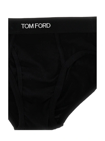 Shop Tom Ford Logo Briefs Underwear, Body Black