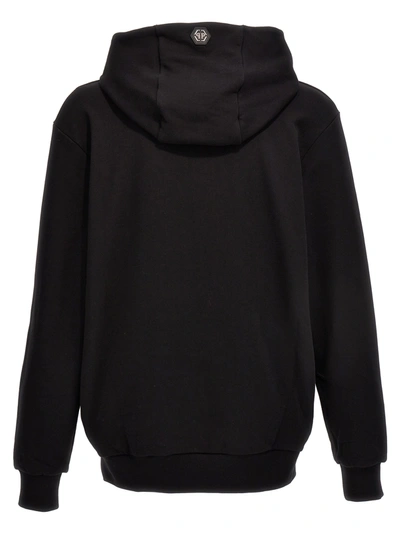 Shop Philipp Plein Logo Hoodie Sweatshirt Black