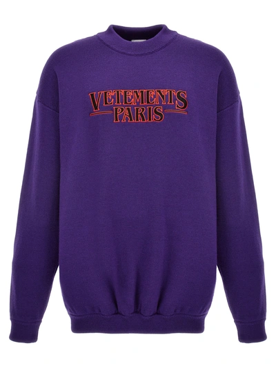 Shop Vetements Paris Sweater Sweatshirt Purple