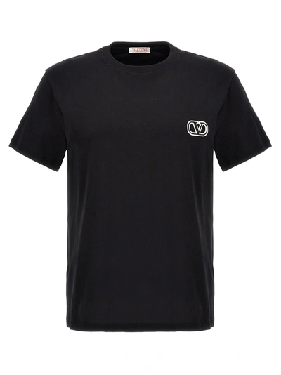 Shop Valentino Vlogo T-shirt Black