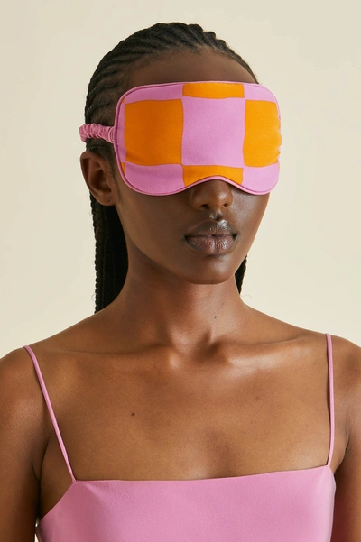 Ledig hale Bangladesh Olivia Von Halle Signac Pink Gingham Silk Crêpe De Chine Eye Mask | ModeSens