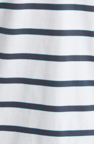 Good Man Brand Stripe Victory V-notch Premium Jersey T-shirt In White/ India Ink/ Porcelain