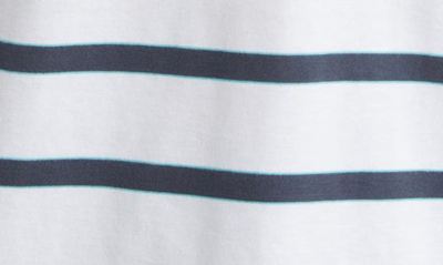 Good Man Brand Stripe Victory V-notch Premium Jersey T-shirt In White/ India Ink/ Porcelain
