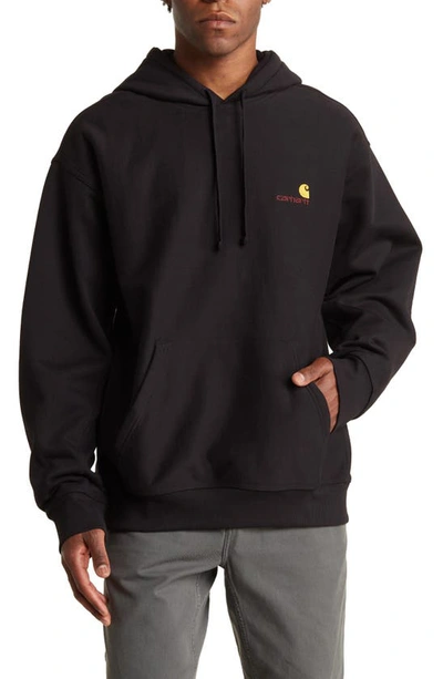 Shop Carhartt Logo Hoodie In Black