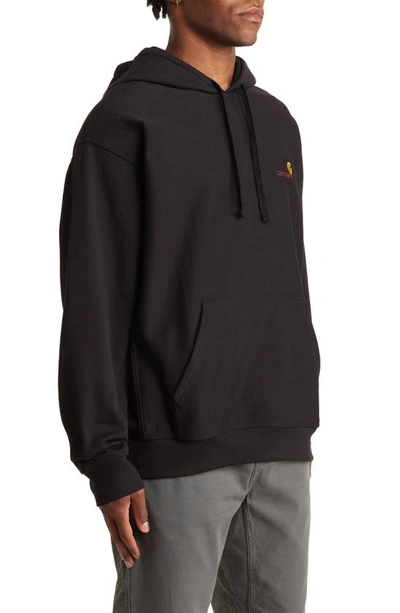 Carhartt -wip Hooded American Script Sweatshirt In Black