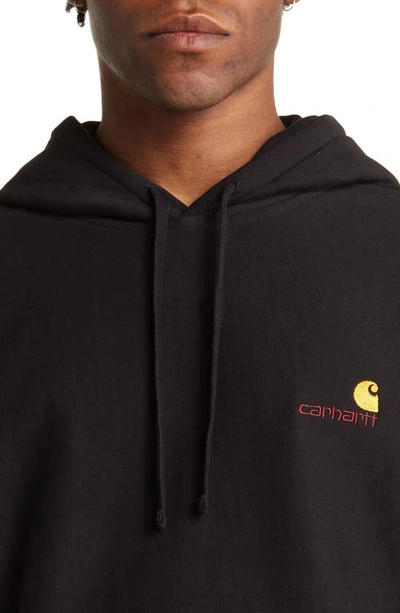 Shop Carhartt Logo Hoodie In Black