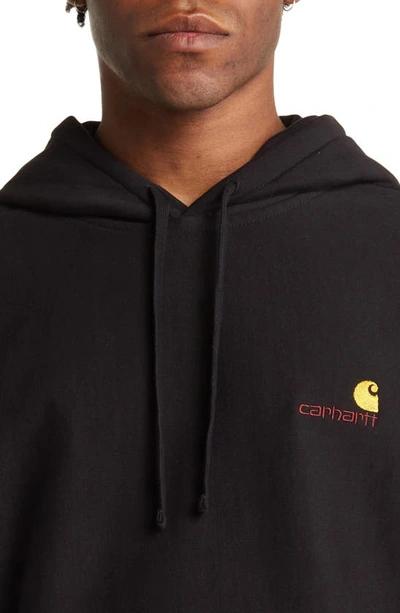 Carhartt -wip Hooded American Script Sweatshirt In Black