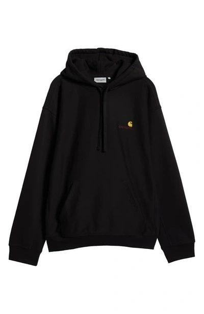 Carhartt -wip Hooded American Script Sweatshirt In Black