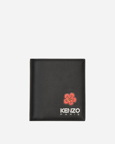 Shop Kenzo Crest Foldable Wallet In Black