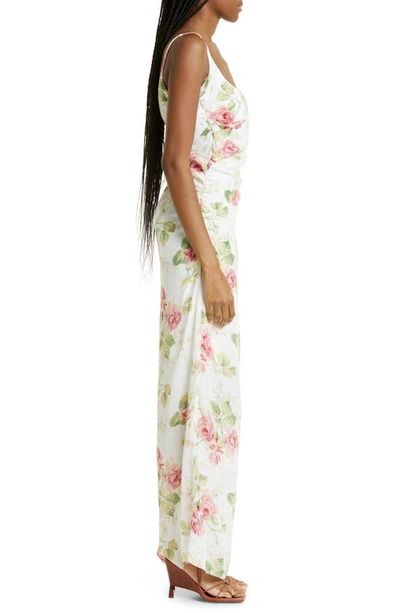 Shop Bytimo Floral Satin Maxi Dress In Rose Bouquet