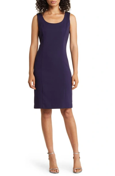 Tahari Asl Beaded Dress Suit In Midnight Navy