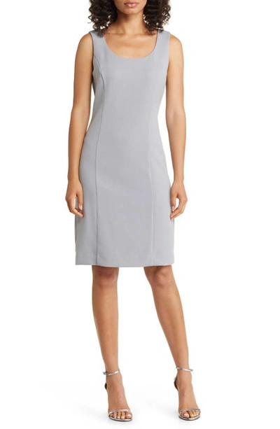 Shop Tahari Asl Beaded Jacket & Sheath Dress In Grey