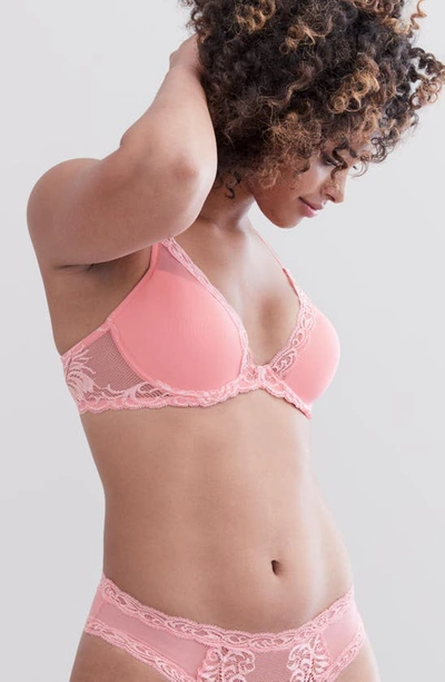 Natori Feathers Plunge Underwire Maternity Nursing Bra In Cameo Rose