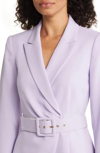 Tahari Asl Belted Wrap Skirt Suit In Lilac