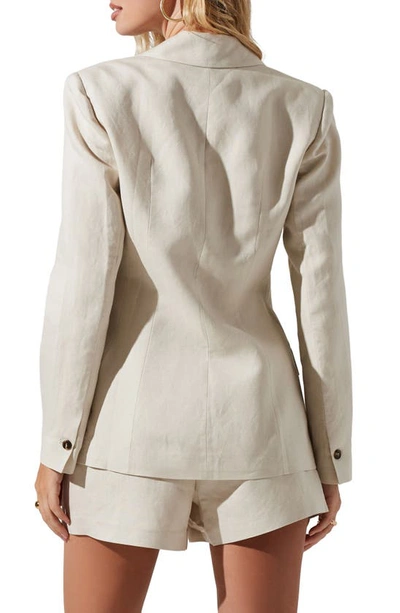 Astr Ayra Linen Blend Blazer In Ecru