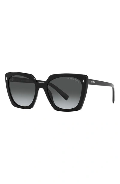 Shop Prada 55mm Gradient Polarized Square Sunglasses In Black Polarized