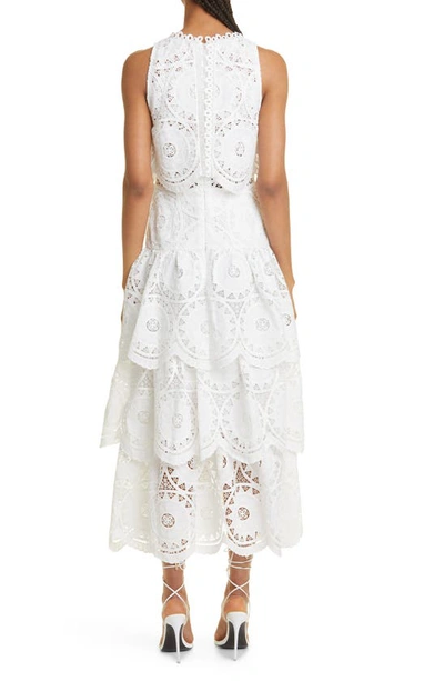 Shop Alexis Aviana Tiered Lace Dress In White Ethereal