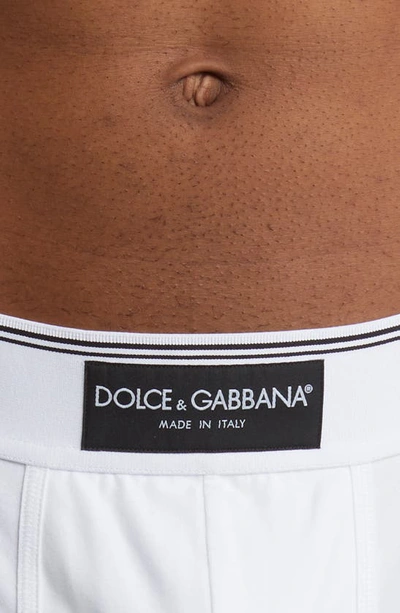 Shop Dolce & Gabbana Regular Stretch Cotton Boxer Briefs In White