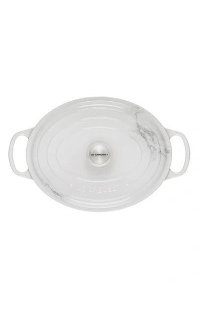 Le Creuset Signature 6.75-quart Oval Enamel Cast Iron French/dutch Oven With Lid In White Marble